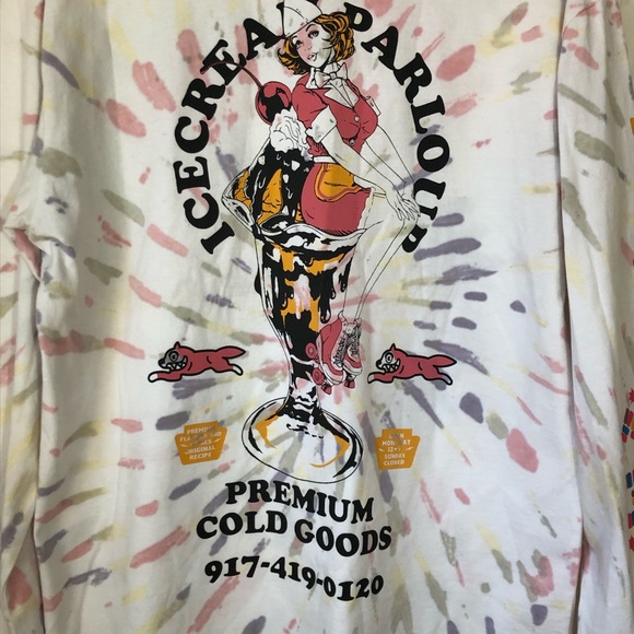 Ice Cream Tie Dye Graphic T Shirt Long Sleeve BBC - Picture 5 of 10
